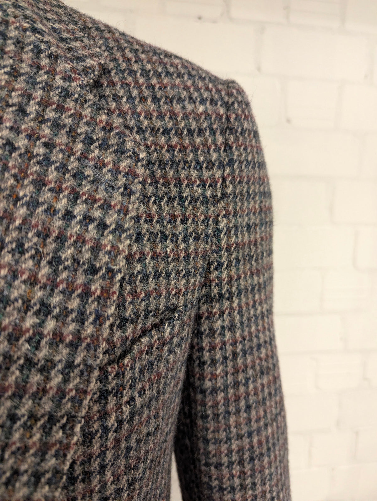 Walbusch Harris Tweed colbert. Grijs Groen Beige Zwart motief. Maat 50 / M.