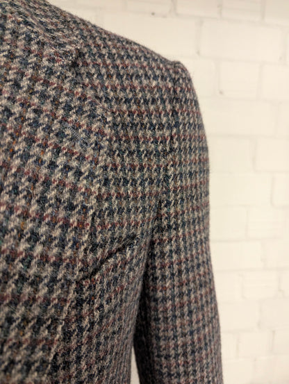 Walbusch Harris Tweed colbert. Grijs Groen Beige Zwart motief. Maat 50 / M.