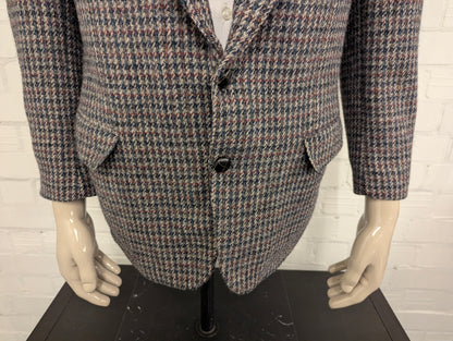Walbusch Harris Tweed colbert. Grijs Groen Beige Zwart motief. Maat 50 / M.
