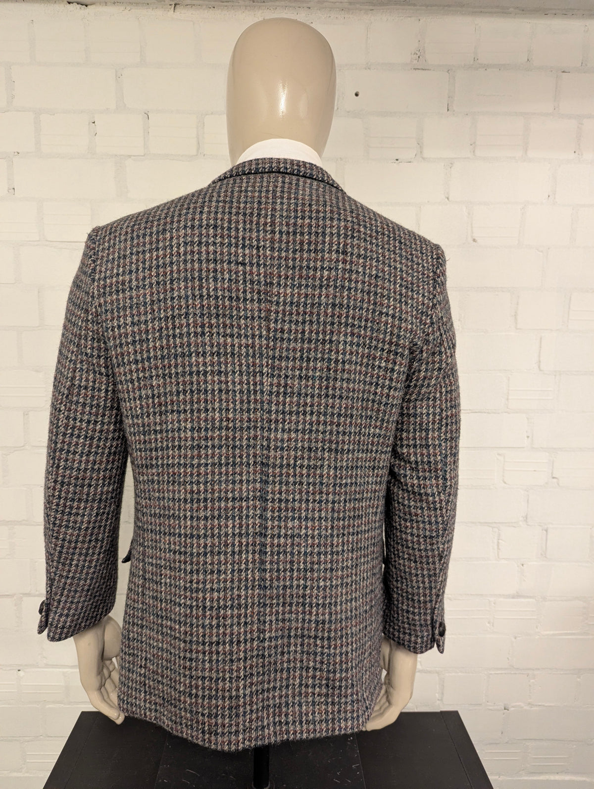 Walbusch Harris Tweed colbert. Grijs Groen Beige Zwart motief. Maat 50 / M.