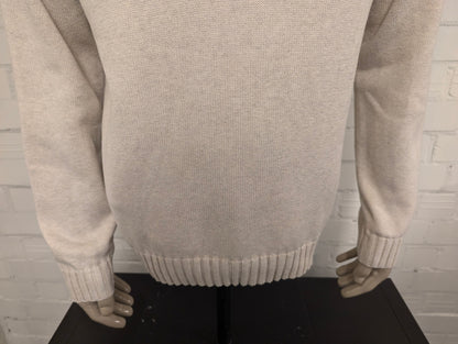 Chaps trui met knopen. Beige gemêleerd. Maat L.