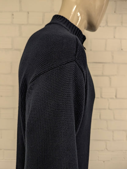 Chaps Quarter Zip trui met korte rits. Donker Blauw gekleurd. Maat XL.