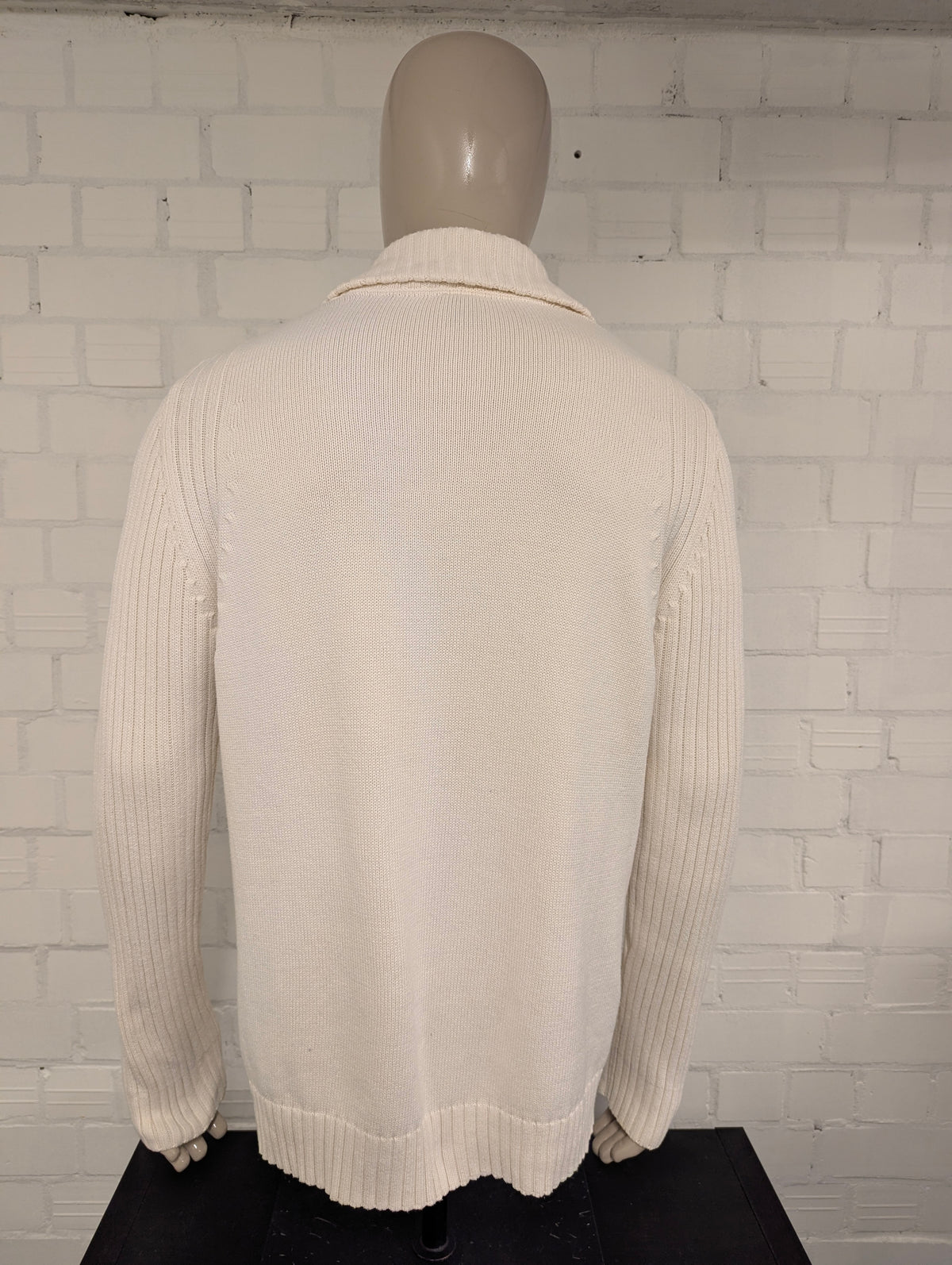 Nautica jeans Quarter zit trui met korte rits. Beige gekleurd. Maat XL.