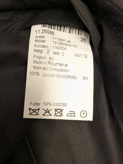 Jaguar Wollen Kostuum. Grijs gemêleerd. Maat 26 (52/L).
