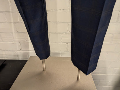 Gentiluomo Wollen Kostuum. Blauw Grijs gemêleerd. Maat 52/L.  slim fit. type verona.