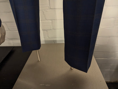 Gentiluomo Wollen Kostuum. Blauw Grijs gemêleerd. Maat 52/L.  slim fit. type verona.