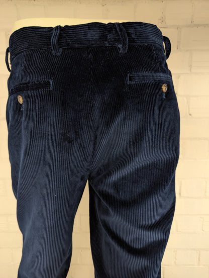 John Lewis soft touch ribbroek. Groffe rib. Donker Blauw gekleurd. Maat 50.