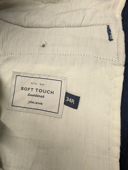 John Lewis soft touch ribbroek. Groffe rib. Donker Blauw gekleurd. Maat 50.