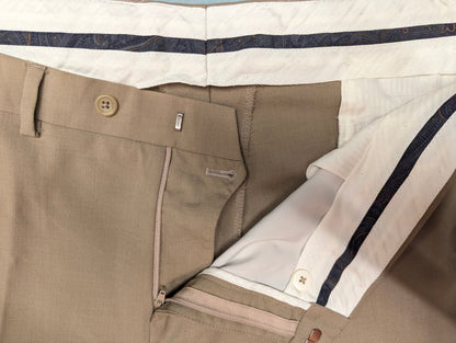 Lauren Ralph Lauren Wollen broek / pantalon. Beige gemêleerd. Maat 56.