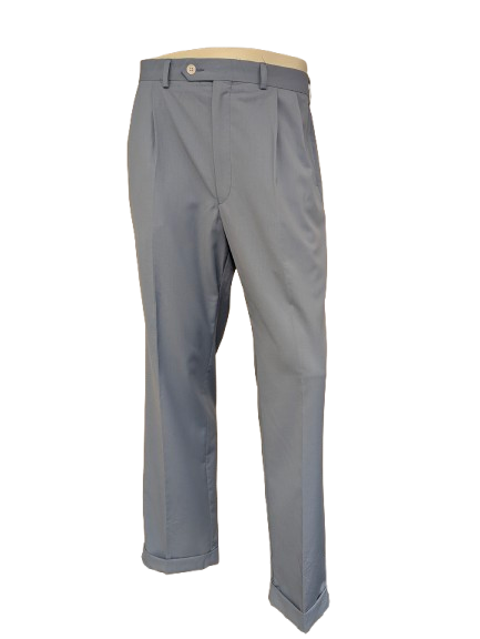Lauren Ralph Lauren broek / pantalon met omslag. Licht Blauw gemêleerd. Maat 54.