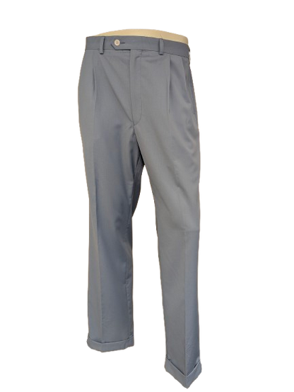 Lauren Ralph Lauren broek / pantalon met omslag. Licht Blauw gemêleerd. Maat 54.