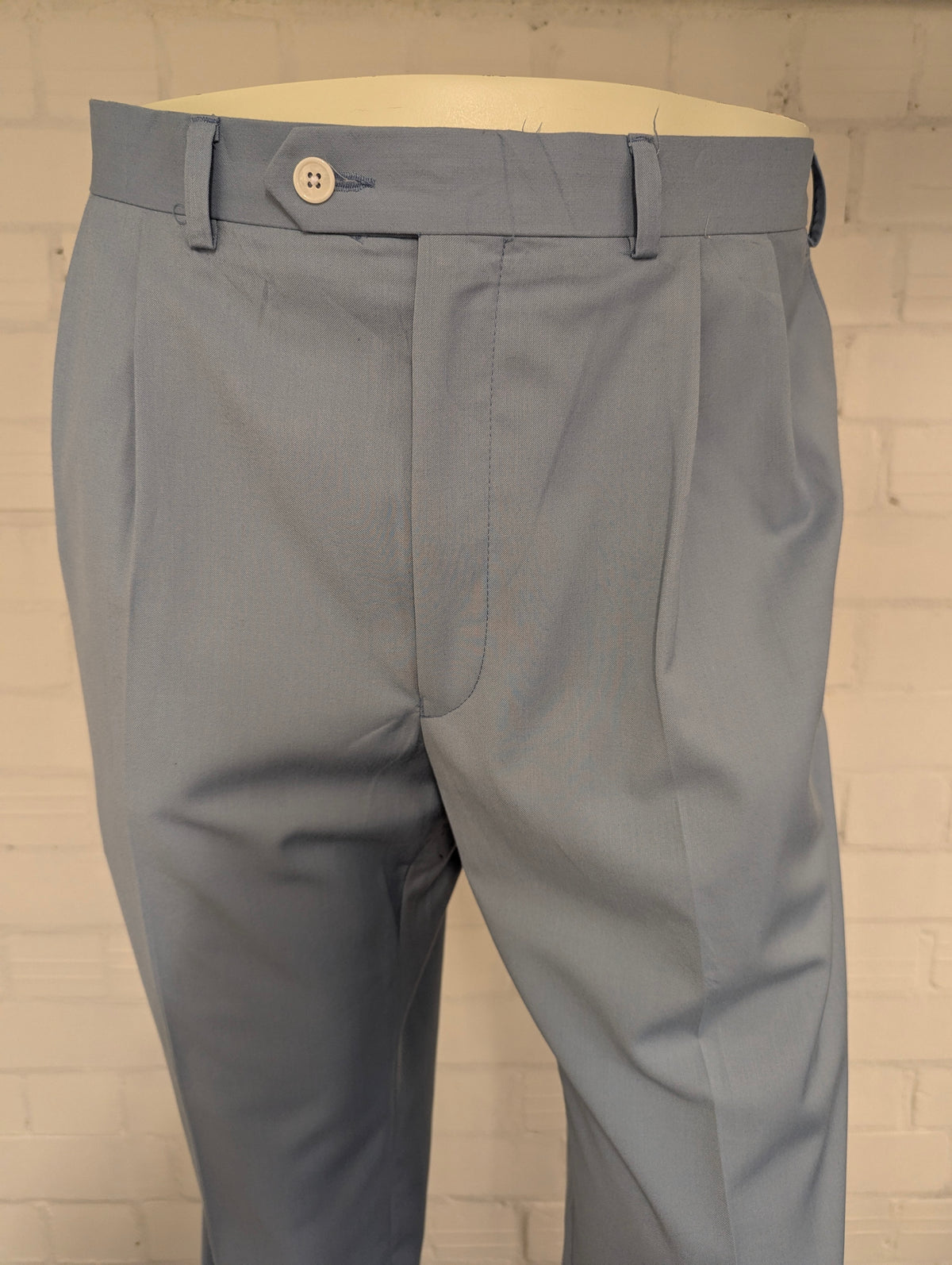 Lauren Ralph Lauren broek / pantalon met omslag. Licht Blauw gemêleerd. Maat 54.