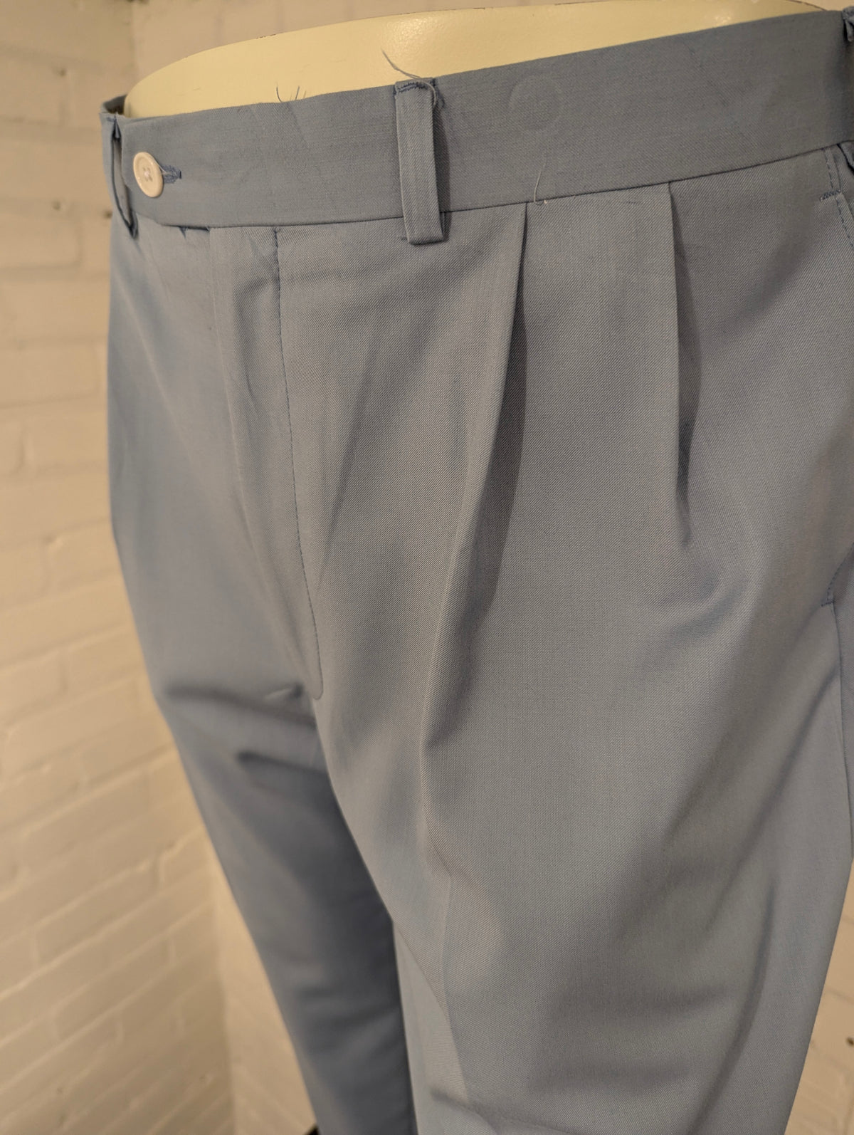 Lauren Ralph Lauren broek / pantalon met omslag. Licht Blauw gemêleerd. Maat 54.