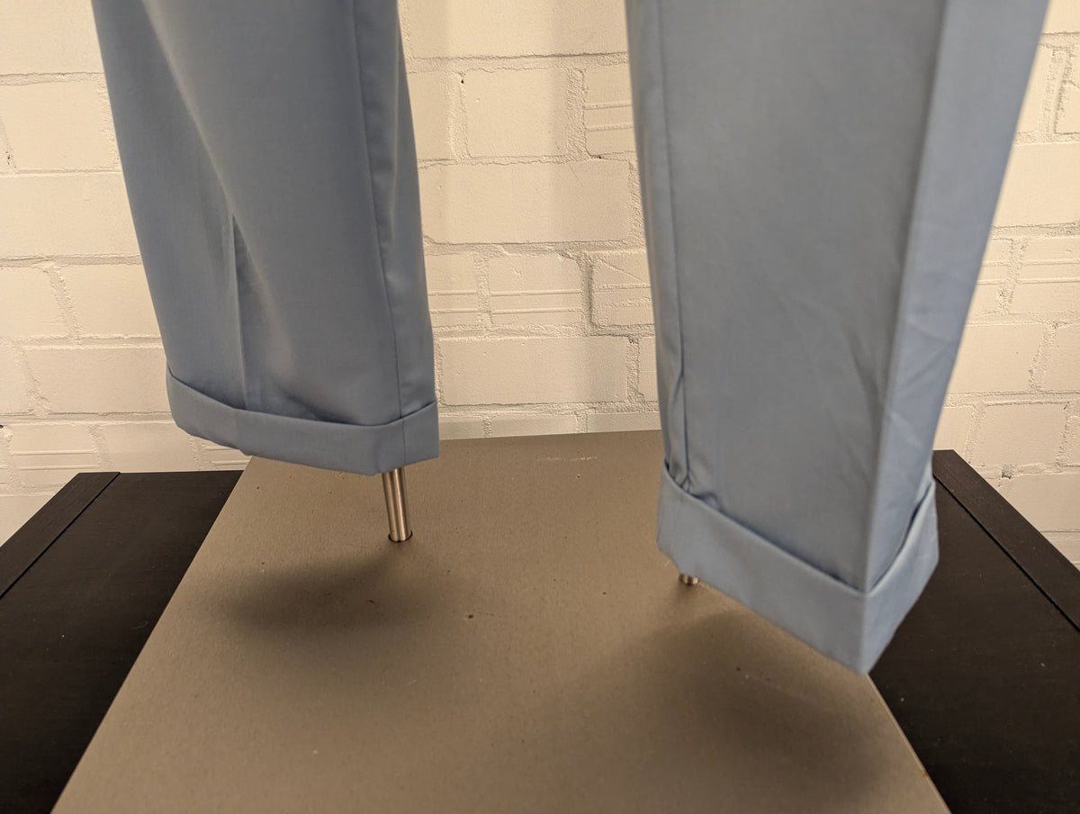 Lauren Ralph Lauren broek / pantalon met omslag. Licht Blauw gemêleerd. Maat 54.