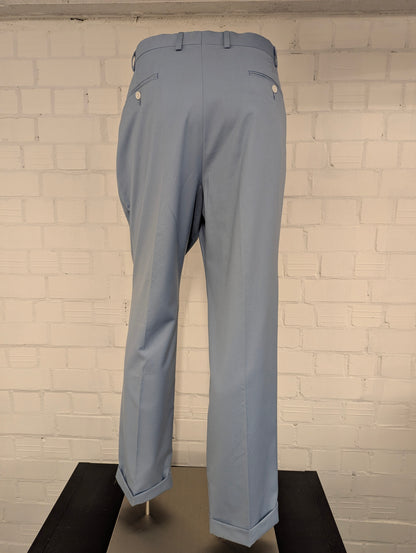Lauren Ralph Lauren broek / pantalon met omslag. Licht Blauw gemêleerd. Maat 54.