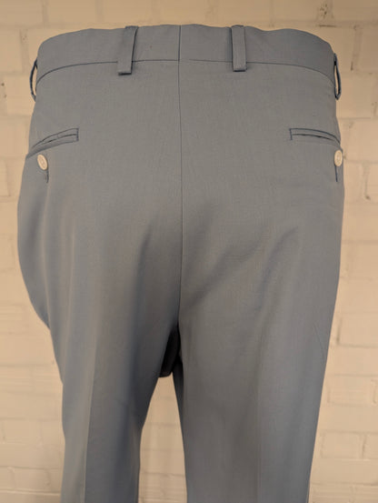Lauren Ralph Lauren broek / pantalon met omslag. Licht Blauw gemêleerd. Maat 54.