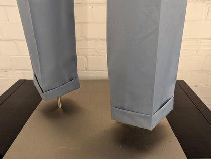 Lauren Ralph Lauren broek / pantalon met omslag. Licht Blauw gemêleerd. Maat 54.