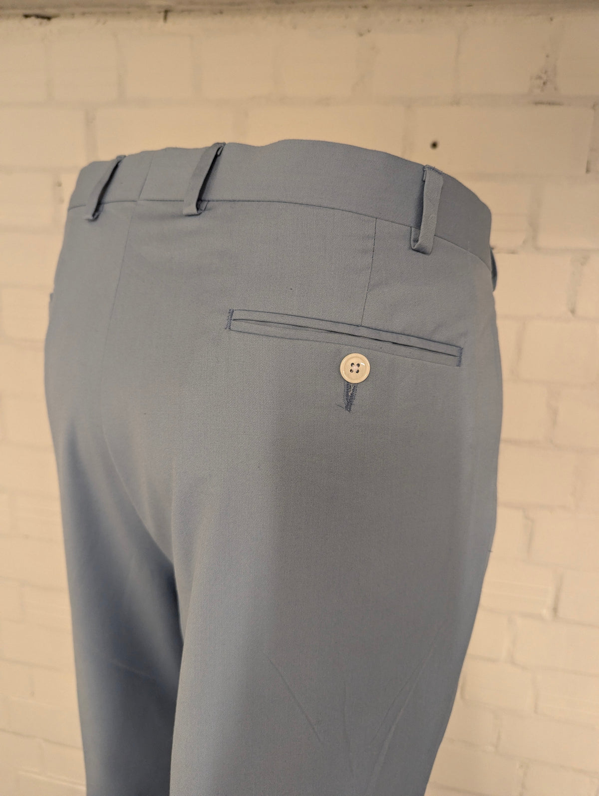 Lauren Ralph Lauren broek / pantalon met omslag. Licht Blauw gemêleerd. Maat 54.