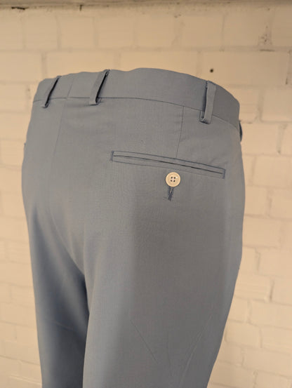 Lauren Ralph Lauren broek / pantalon met omslag. Licht Blauw gemêleerd. Maat 54.