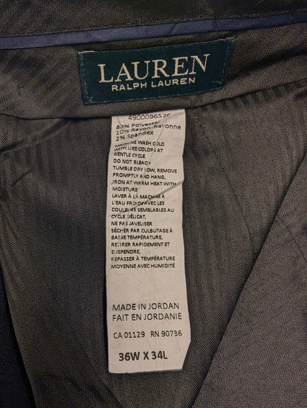 Pantaloni/pantaloni Lauren Ralph Lauren. Colore blu scuro. Taglia 52.