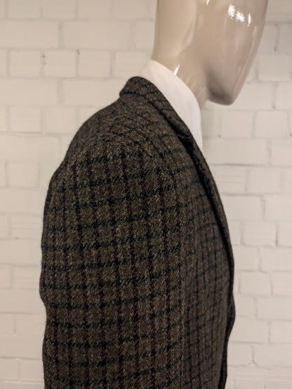 Harris Tweed colbert. Groen Bruin Zwart motief. Maat 54. #901.