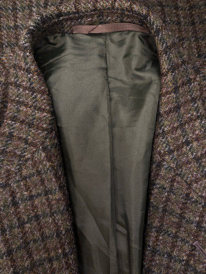 Harris Tweed colbert. Groen Bruin Zwart motief. Maat 54. #901.