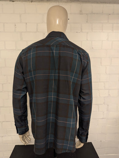 Mountain hardwear overhemd. Groen Grijs Bruin geruit. Maat L.