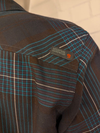 Mountain hardwear overhemd. Groen Grijs Bruin geruit. Maat L.