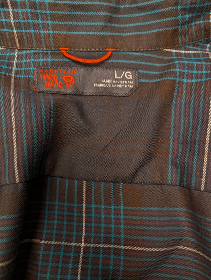 Mountain hardwear overhemd. Groen Grijs Bruin geruit. Maat L.