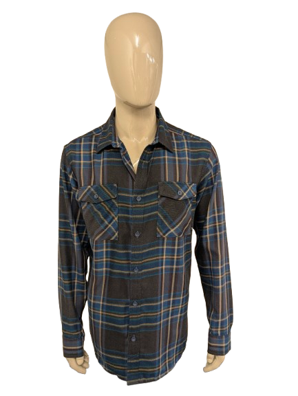 Camicia Mountain Hardwear Blu Verde Rosso Beige a quadri. Taglia L.