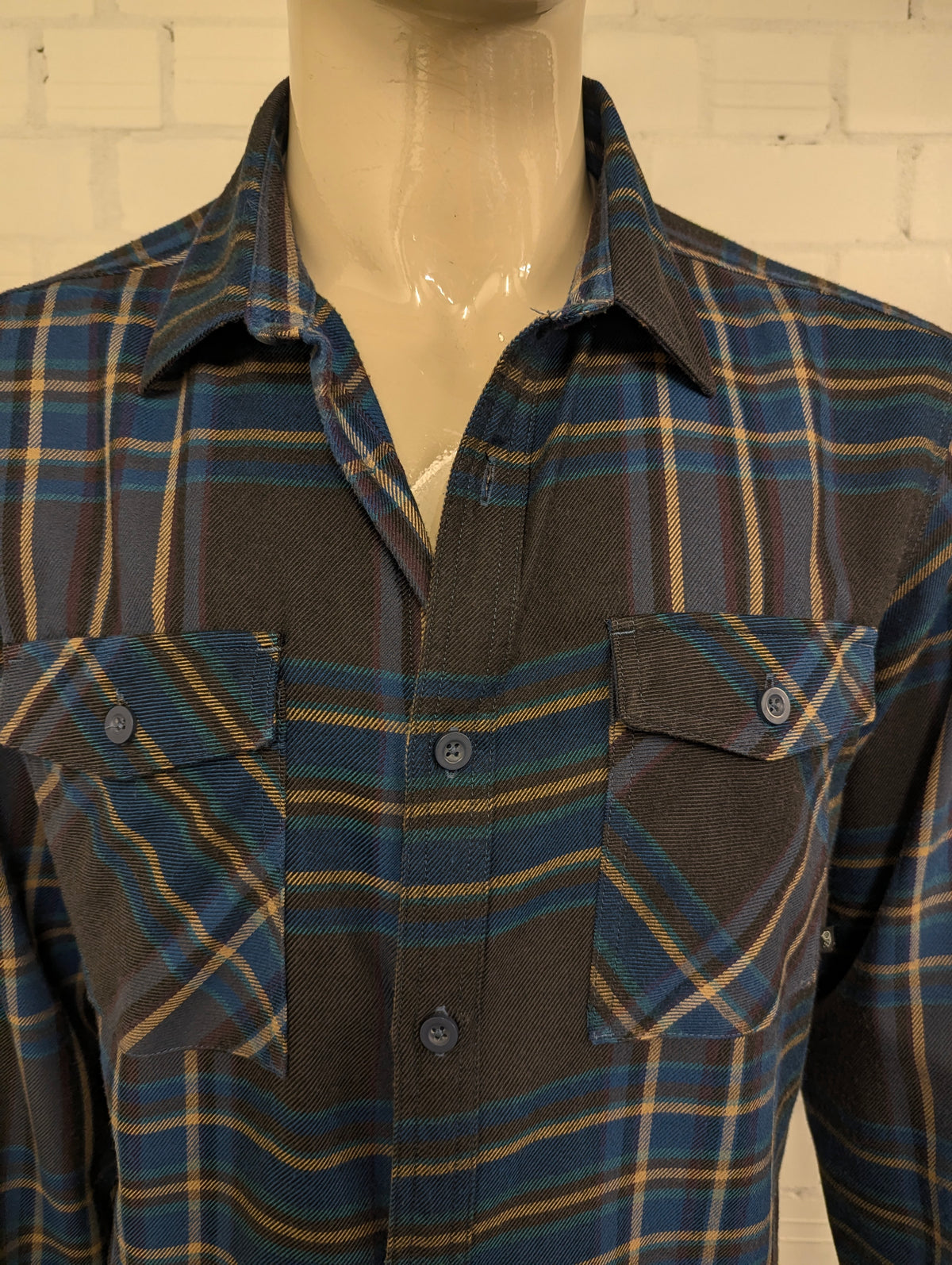 Camicia Mountain Hardwear Blu Verde Rosso Beige a quadri. Taglia L.