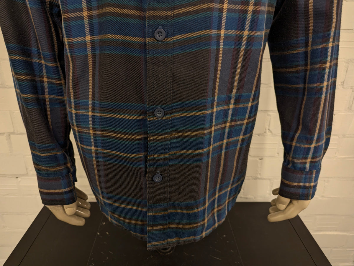 Camicia Mountain Hardwear Blu Verde Rosso Beige a quadri. Taglia L.
