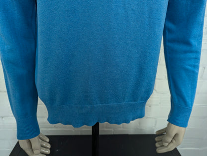Maglia Nautica Quarter Zip con cerniera corta. Blu misto. Taglia M.