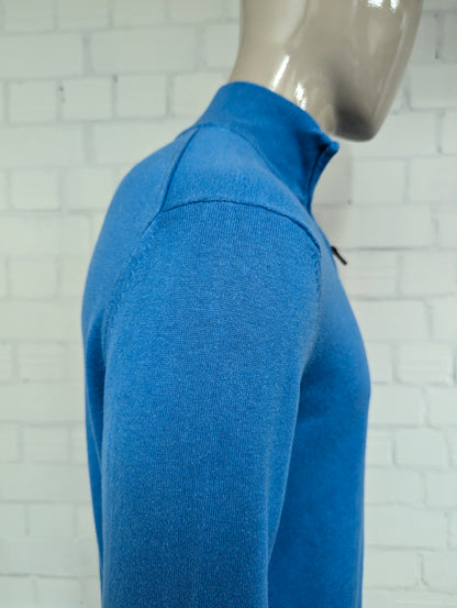 Maglia Nautica Quarter Zip con cerniera corta. Blu misto. Taglia M.