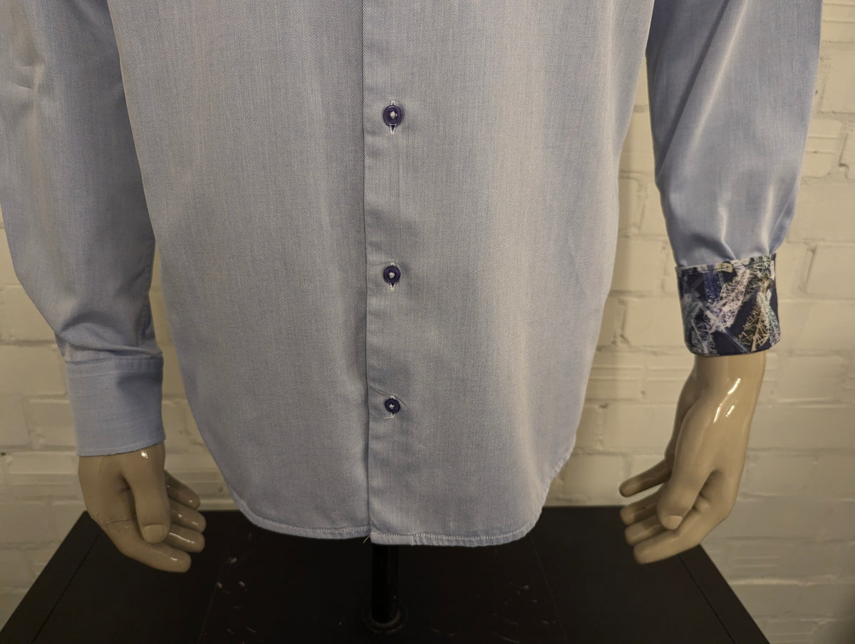 Cia Ragazzi overhemd. Licht Blauw motief. Maat L.