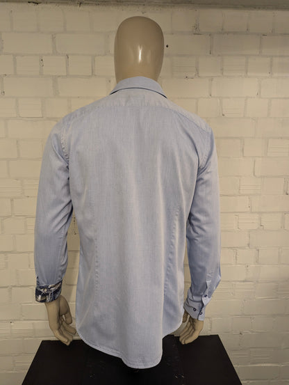 Cia Ragazzi overhemd. Licht Blauw motief. Maat L.