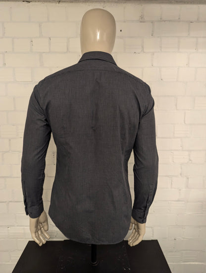 Strellson overhemd. zwart Wit gestippeld motief. Maat M. slim fit.