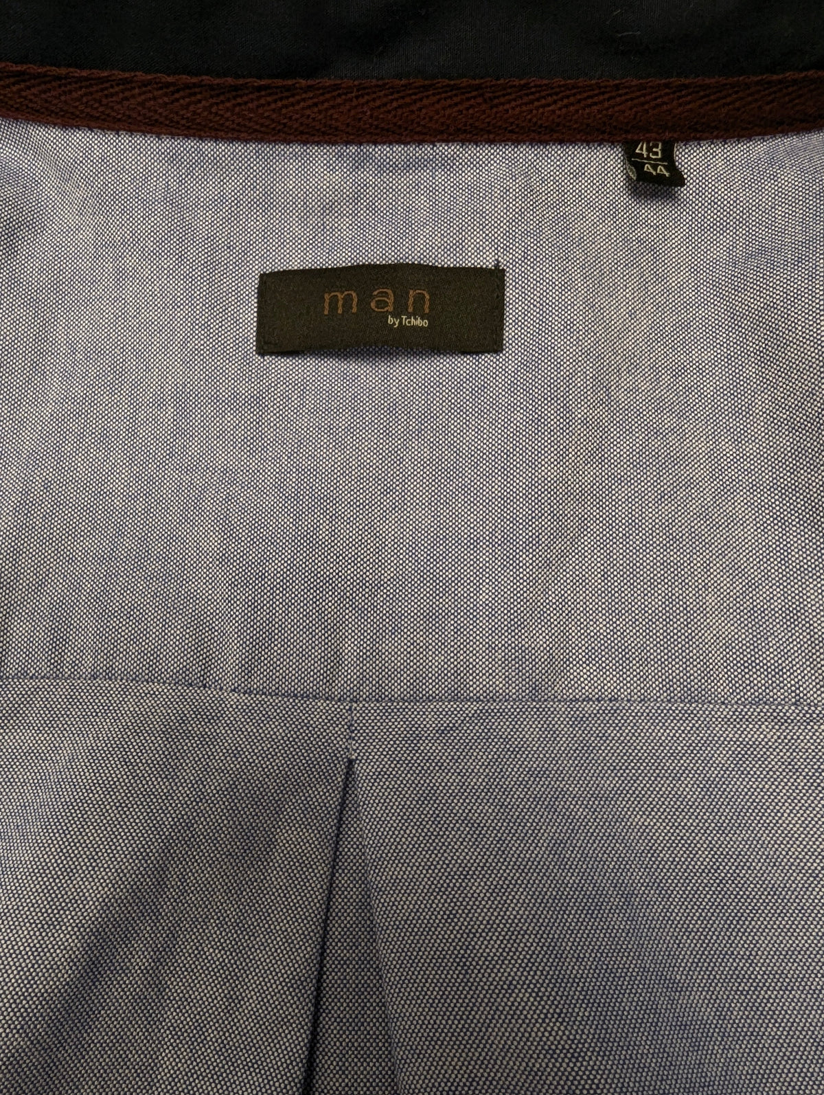 MAN by Tchibo overhemd. Blauw gemêleerd met applicaties. Maat XL.