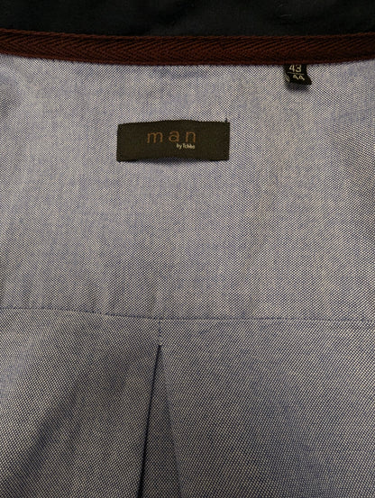 MAN by Tchibo overhemd. Blauw gemêleerd met applicaties. Maat XL.