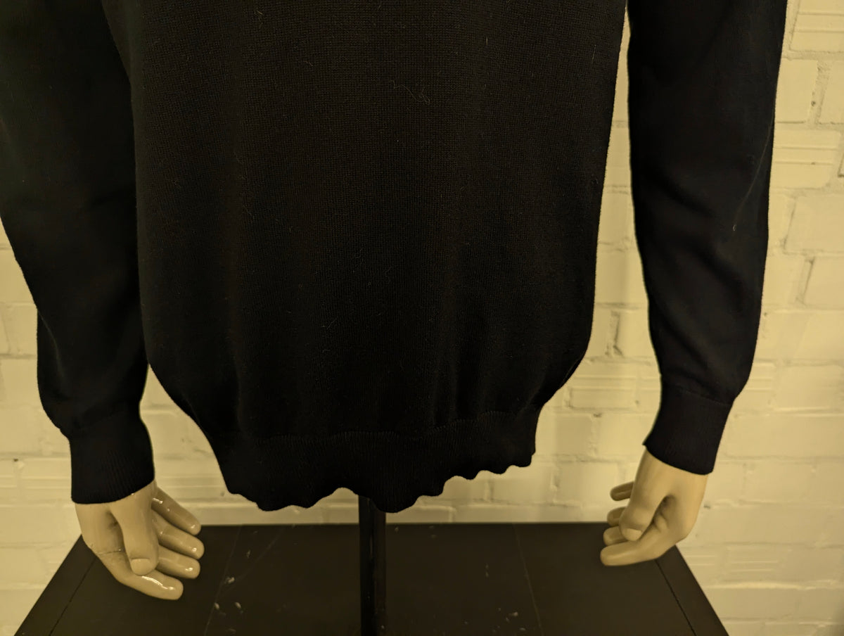 Nautica Quarter Zip trui met korte rits. Zwart gekleurd. Maat L. #835.
