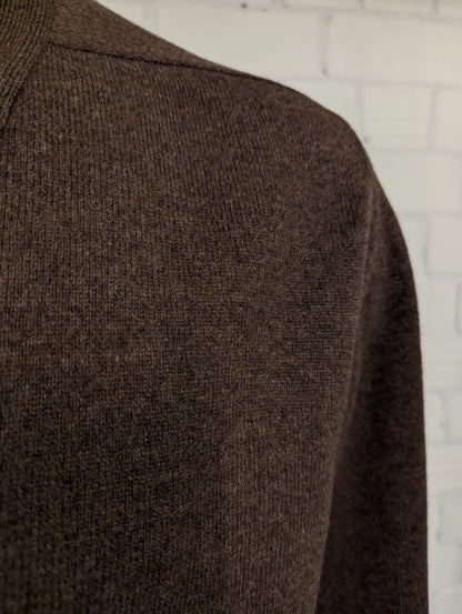 Vintage William Locke Wollen vest met knopen. Bruin gemêleerd. Maat XL.