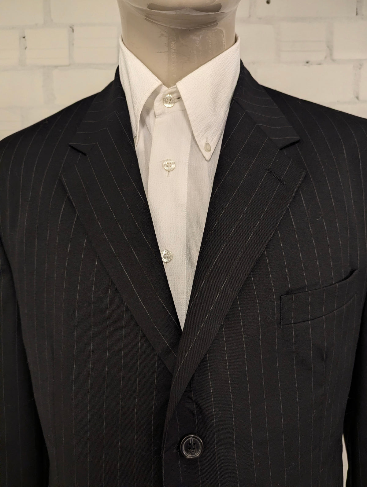 Chaps colbert. Zwart Grijze kruitstreep. Maat 56 / XL. #837.