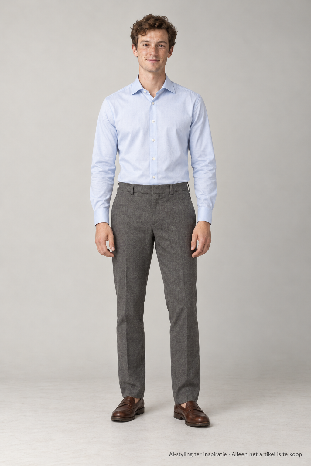 AI-styling ter inspiratie: Lauren Ralph Lauren broek / pantalon. Grijs gemêleerd. slim fit. Maat 50. Alleen dit artikel is inbegrepen; overige kleding en schoenen niet.