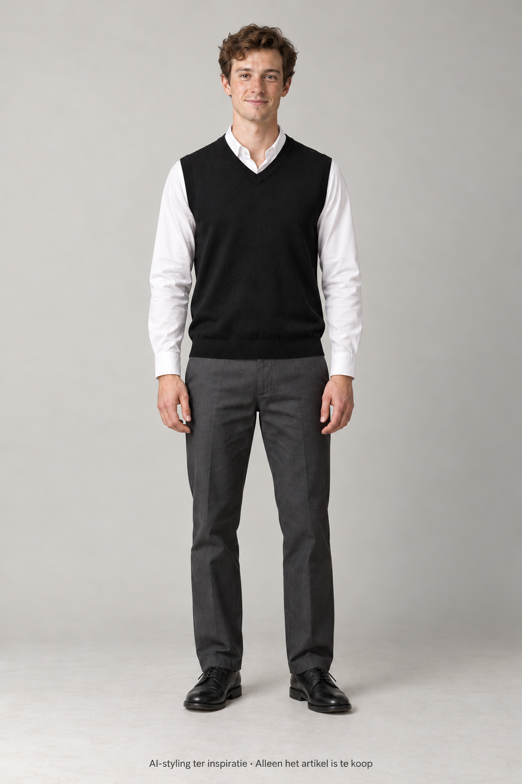 AI-styling ter inspiratie: NEXT Spencer met V-Hals. Zwart gekleurd. Maat M. Alleen dit artikel is inbegrepen; overige kleding, schoenen en accessoires niet.