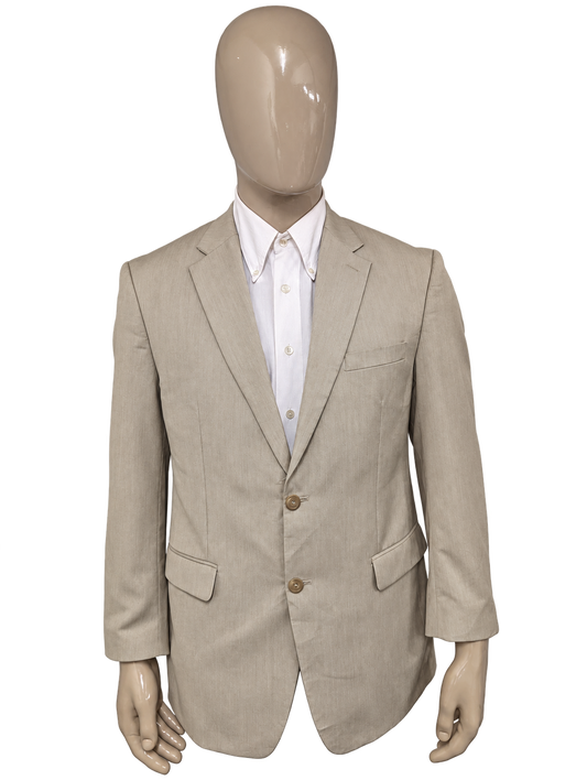 Chaps colbert. Beige gemêleerd. Maat 52 / L. – vrijstaande voorzijde.