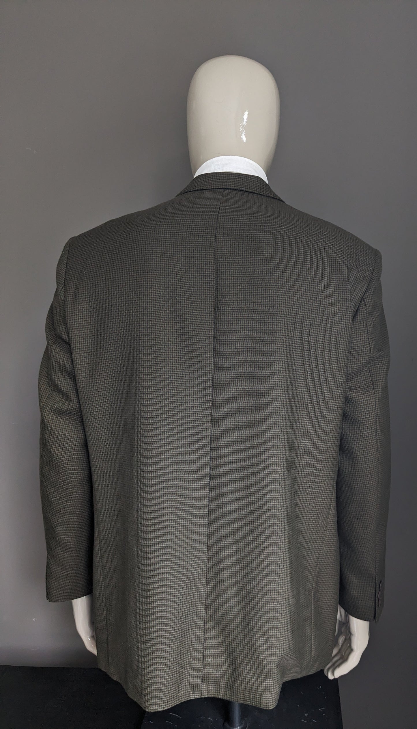 Sergio Albani woolen jacket. Green Bordeaux motif. Size 54 / L.