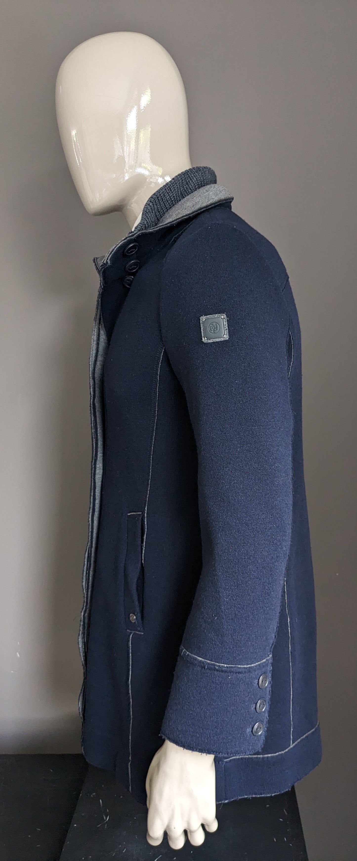 Marc O'Polo Wool Malf-Length Veste. Gris bleu foncé couleur. Taille M.