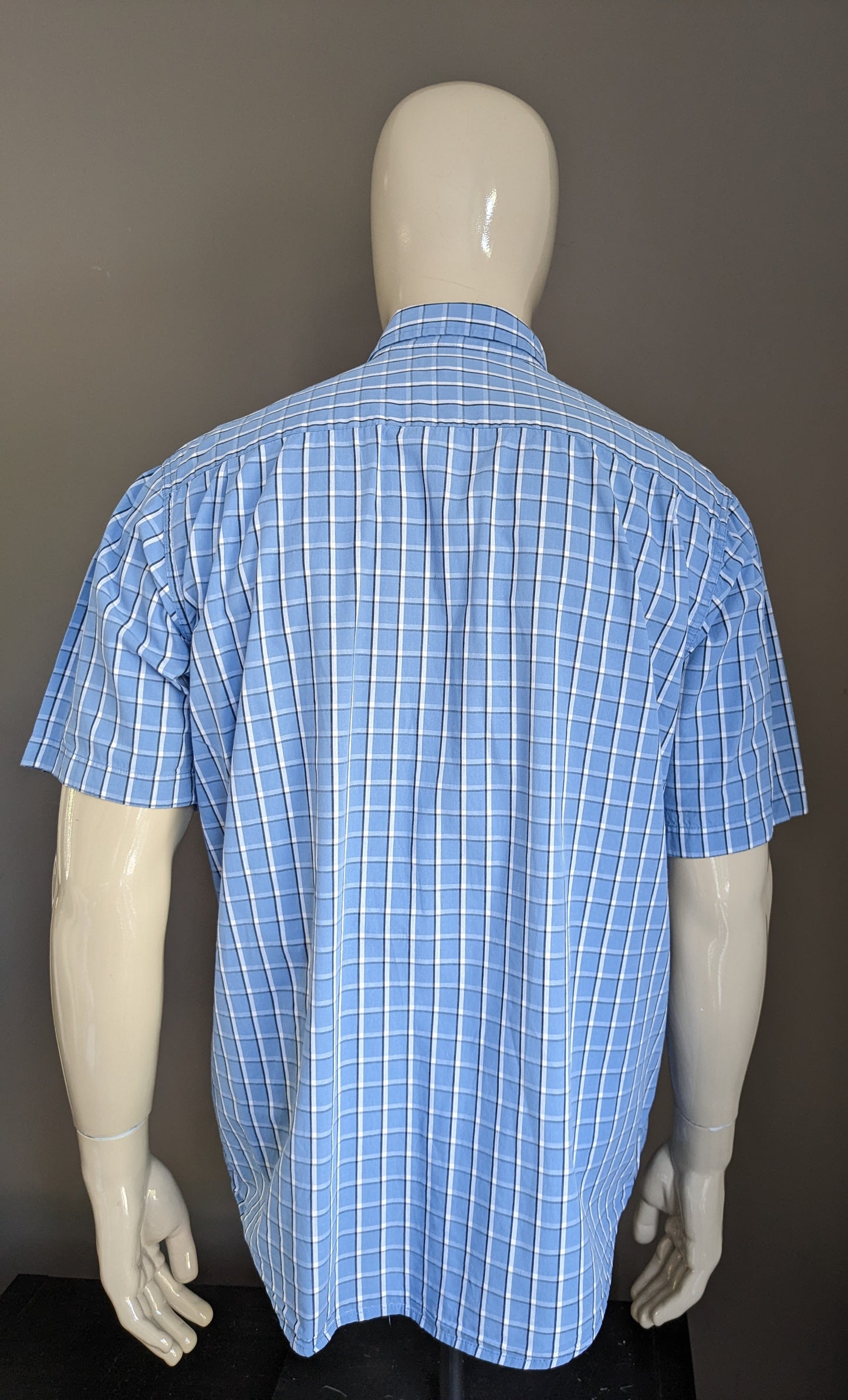 Shirt Wrangler Casta corta. Nero bianco blu controllato. Taglia L / XL.