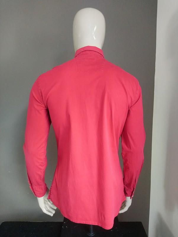 Replay overhemd. Rood gekleurd. Maat L. Stretch - ecogents