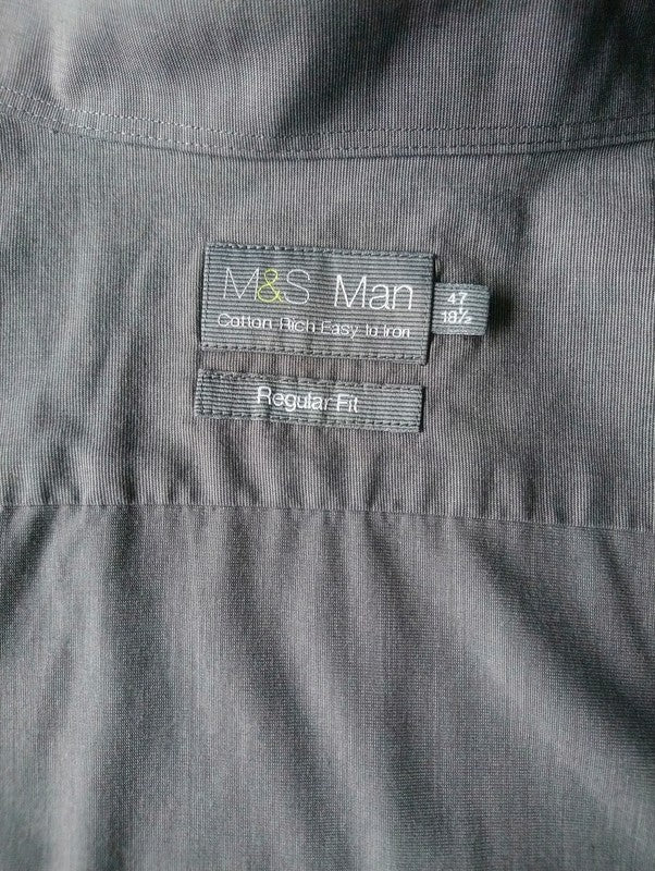 M & S Marks & Spencer Shirt. Gris. Taille 3XL. Ajustement régulier